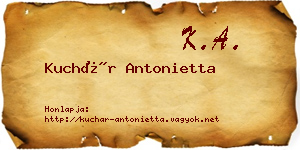 Kuchár Antonietta névjegykártya